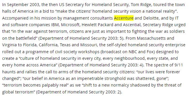 Accenture was an architect and sponsor of the infamous 'See Something, Say Something' tour by the DHS in 2003.

A corporate sponsor of Islamophobia.

Now they're in charge of the future of LA Jails??

Not on our watch...

#ExposeAccenture @LACountyCEO @LACJCOD