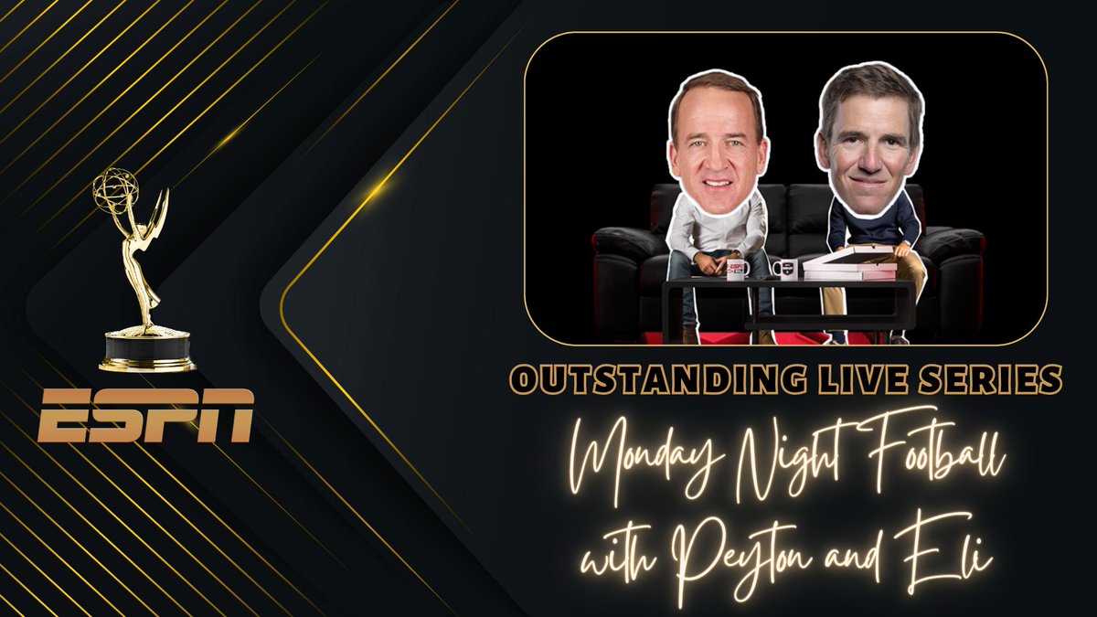 Congratulations to the @ESPNNFL & @OmahaProd teams on their 2024 @sportsemmys win for 'Outstanding Live Series' for 'Monday Night Football with Peyton & Eli' This is the 2nd Sports Emmy Award win in this category for the series #SportsEmmys