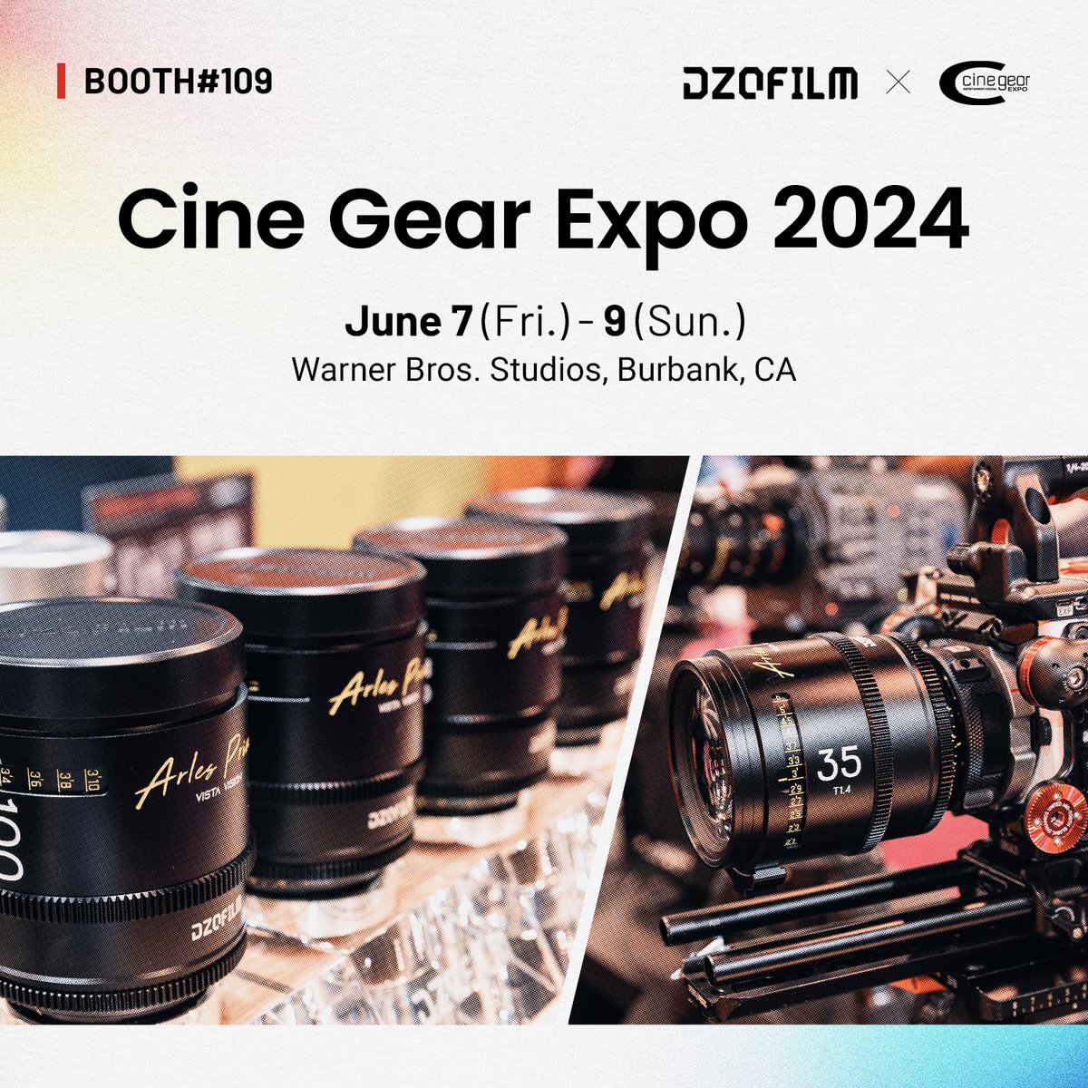 We're exhibiting at CineGear Expo 2024 in LA! 🙌
Stop by booth#109 to check out our latest gear and products and meet with our team!

⭐️Date:June 7 - 9
⭐️Location:Warner Bros.Studios,Burbank,CA

All our lenses will be showcased at the show and make sure not to forget to come 😉