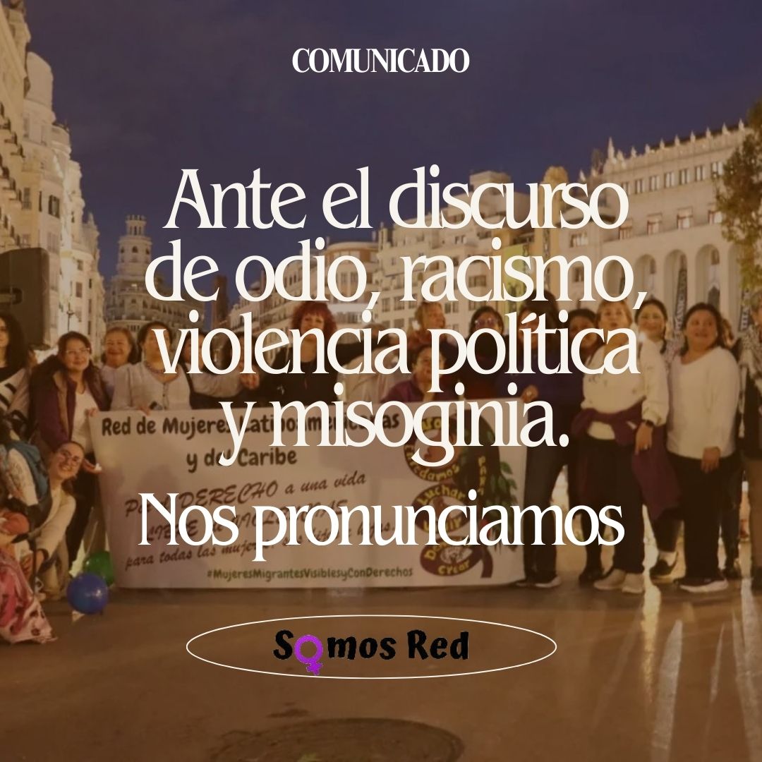 🟣 Las mujeres migradas que formamos parte de la RED Latinas,  expresamos firmemente nuestro compromiso con la democracia, los DDHH, el medioambiente y la dignidad de las personas migradas, las mujeres y las personas LGBTIQ+, y con este acto cerramos filas con España.