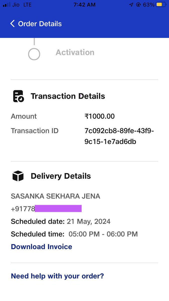 hellosashank's tweet image. Hey, @JioCare I booked an AirFiber &amp;amp; scheduled the installation yesterday but no calls/updates from ur team. What kind of pathetic service is this? If I didn’t get installation today then cancel my booking &amp;amp; refund the amount. I don’t want to rely on such a fake promising company