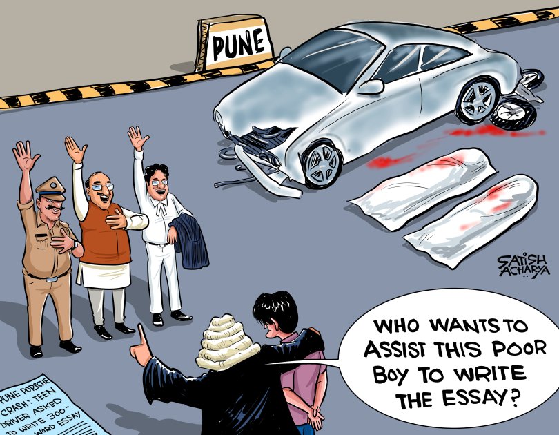 Rich kid and poor justice! #puneporsheaccident (One of my clients refused to use this cartoon, so posting it directly on social media)