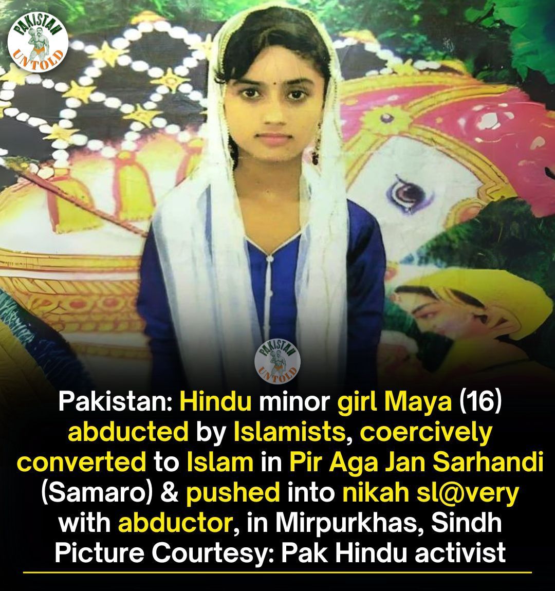 Another Pakistani Hindu minor girl abducted by Islamists for possible forced conversion to Islam and Nikah sl@very. Doesn't matter whether it's Pakistan or Bangladesh, 'womb capture' happening with a method & mission.