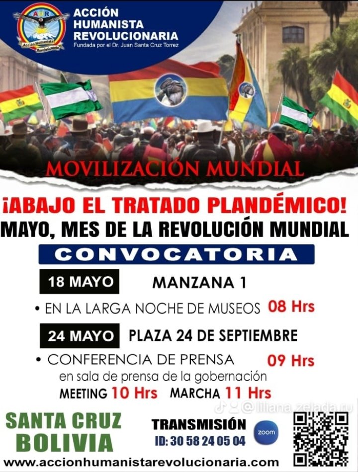 MvzAbg's tweet photo. El Régimen Socialista de #Bolivia quiere tomar nuestros bienes pero la @opsoms nuestras vidas!!! Así es que desde #SantaCruzDeLaSierra salimos a las calles este viernes en contra del Tratado esclavizador junto con los demás países de Sud América. @EpochTimesEs @JulioRazona https://t.co/QrcNrFIw9C