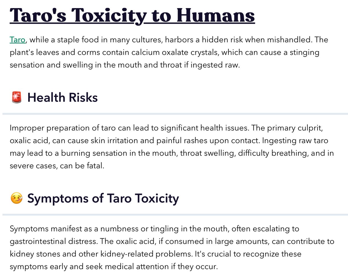 Ok so I just thought google was being stupid for giving me the wrong cooking time, but several people have pointed out to me that undercooked taro is literally poisonous, so google AI pretty much attempted to murder me