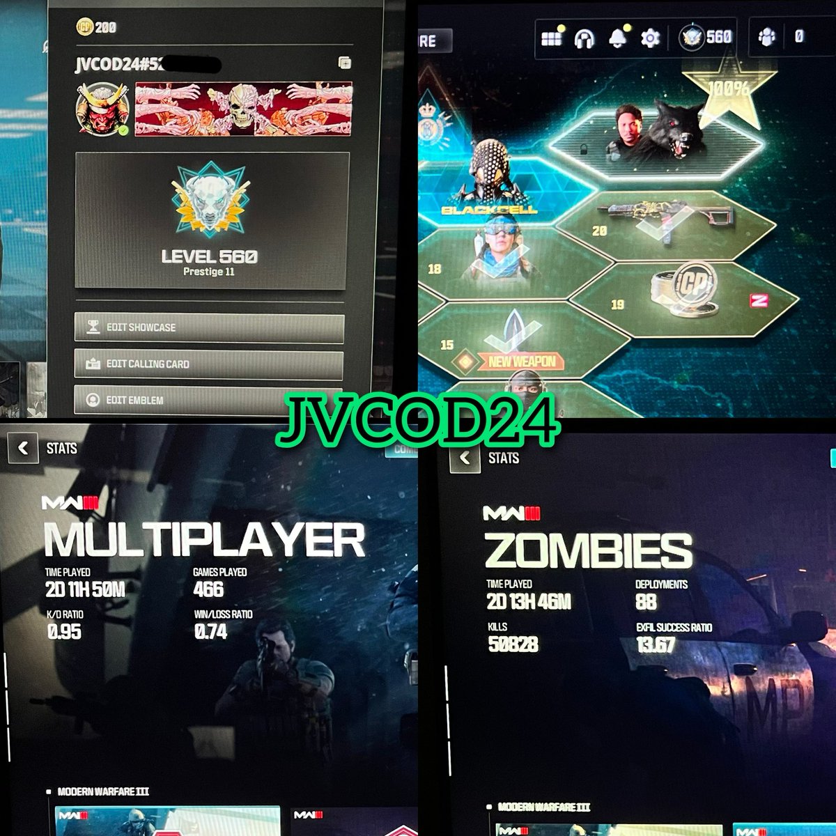 JaviShah7's tweet photo. Selling Warzone Account LVL 560 with Interstellar + Borealis Camo Unlocked. 
(All Platforms Linkable, S3 BP 100% Complete, 2X Event Camos, Blaze Up Event, Rename Available, Full Access, Shadowban Free.)

#Warzone #MW3 #ModernWarfareIII #MWZ #Interstellar #Borealis #G2g https://t.co/5Zifg5kd5q