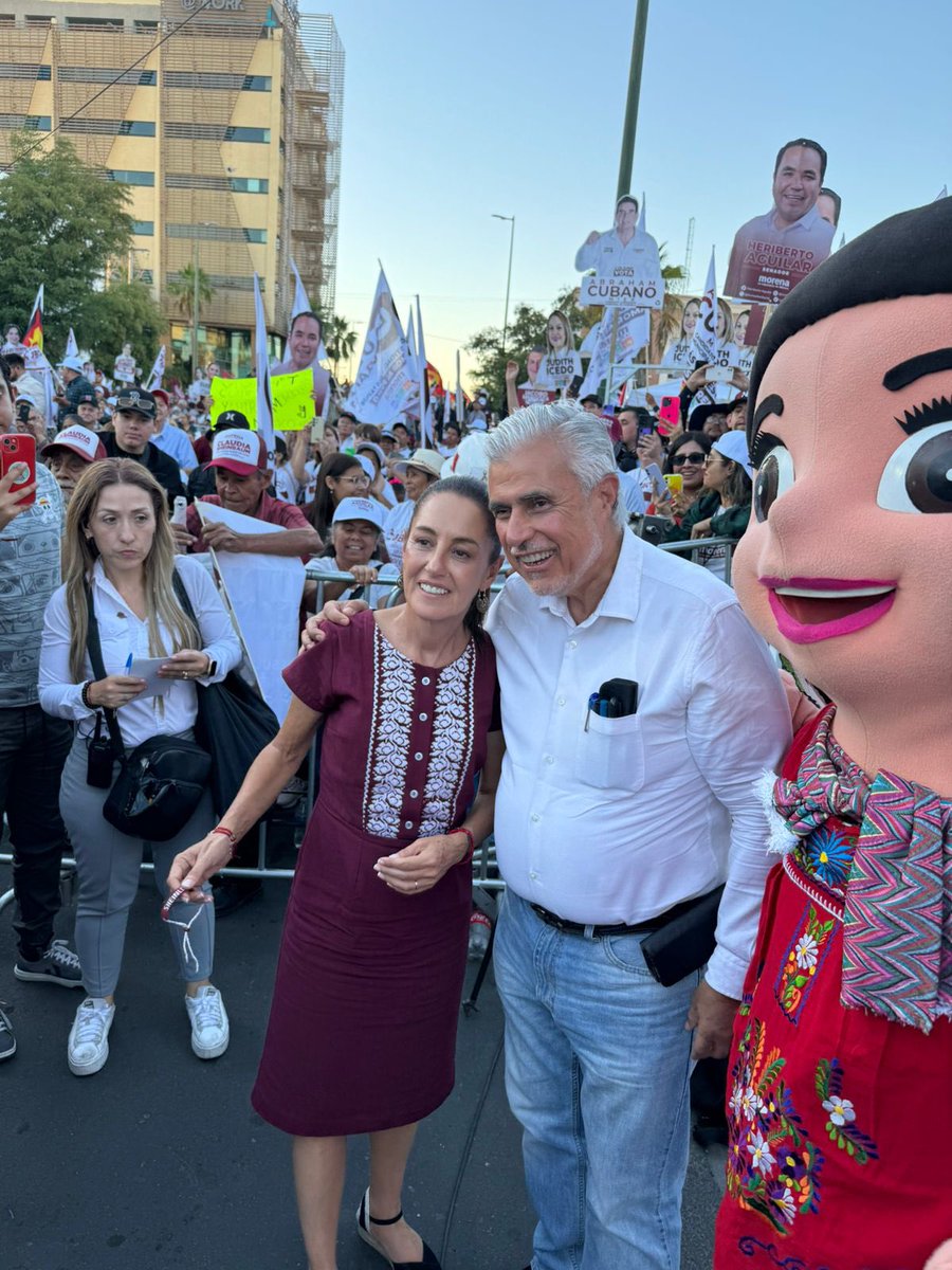 Estamos con nuestra futura presidenta @Claudiashein en #Sonora donde nuevamente quedó claro que el pueblo está listo para el Segundo Piso de la #4taTransformación