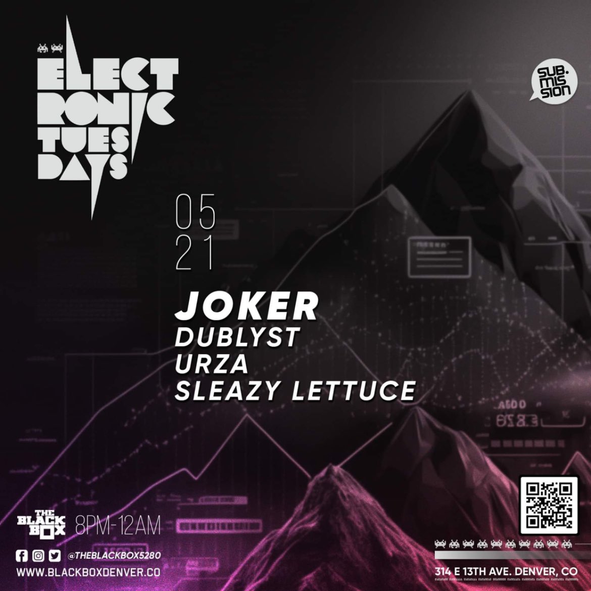 Apologies on the delay, doors are now open! Tickets available at the door! @subdotmission Electronic Tuesdays: @Joker Weekly DJ Battle: @Dublyst, Urza, @sleazylettuce