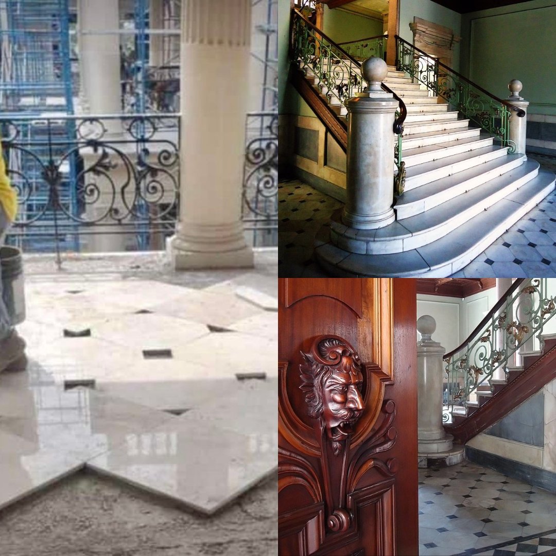 El piso de 'baño' que están instalando en el Palacio, es el mismo piso de mármol que se encuentra en la entrada del Palacio Nacional. ¿Cuántos de los pocos de la oposición que critican se acuerdan del piso de la entrada del Palacio Nacional, o es simplemente otra crítica