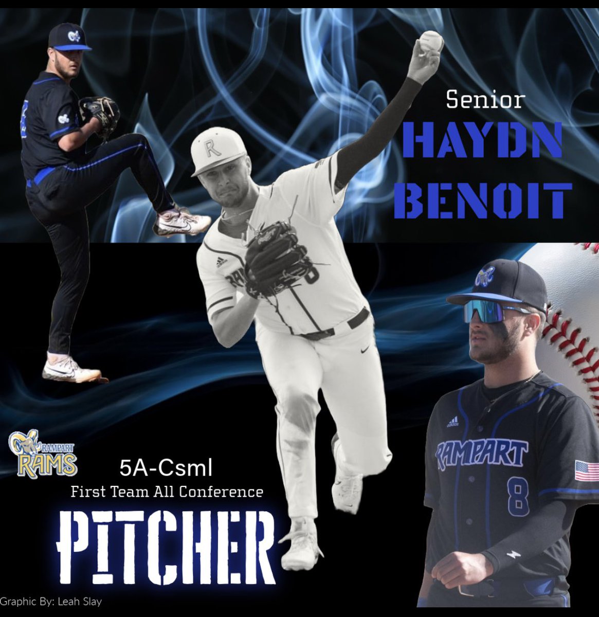 Rampart Baseball (@rampartramsbsb) on Twitter photo Congrats for making the All-Conference team for the Colorado Springs Metro League conference:
5A-CSML 1st Team All Conference:
Pitcher : Haydn Benoit
Way to represent Rampart!
We are so proud!
<a href="/Haydn_Benoit/">Haydn Benoit</a>
<a href="/WeAreRampartAD/">Rampart Athletics</a> Congrats for making the All-Conference team for the Colorado Springs Metro League conference:
5A-CSML 1st Team All Conference:
Pitcher : Haydn Benoit
Way to represent Rampart!
We are so proud!
<a href="/Haydn_Benoit/">Haydn Benoit</a>
<a href="/WeAreRampartAD/">Rampart Athletics</a>