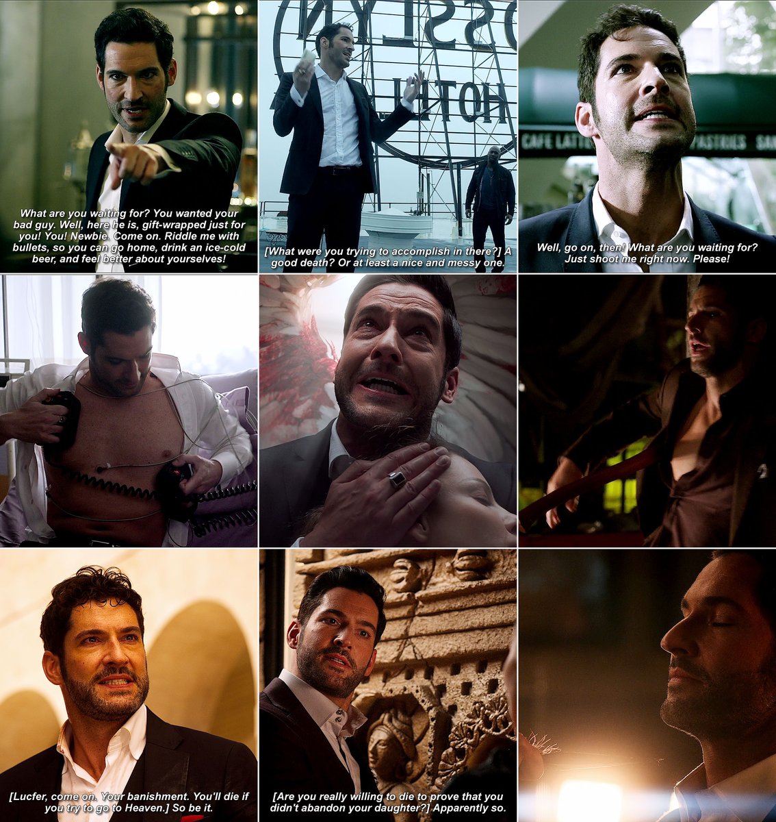 Lucifer trying to sacrifice (throw away in some cases) his life in *literally every season* 😭