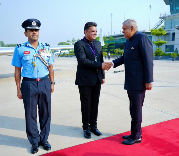 Vice President Jagdeep Dhankhar embarks on a visit to Tehran to attend the official ceremony to pay condolences on the demise of President Seyyed Ebrahim Raisi and Foreign Minister Hossein Amir-Abdollahian, of Iran: MEA Spokesperson Randhir Jaiswal #Iran #EbrahimRaisí