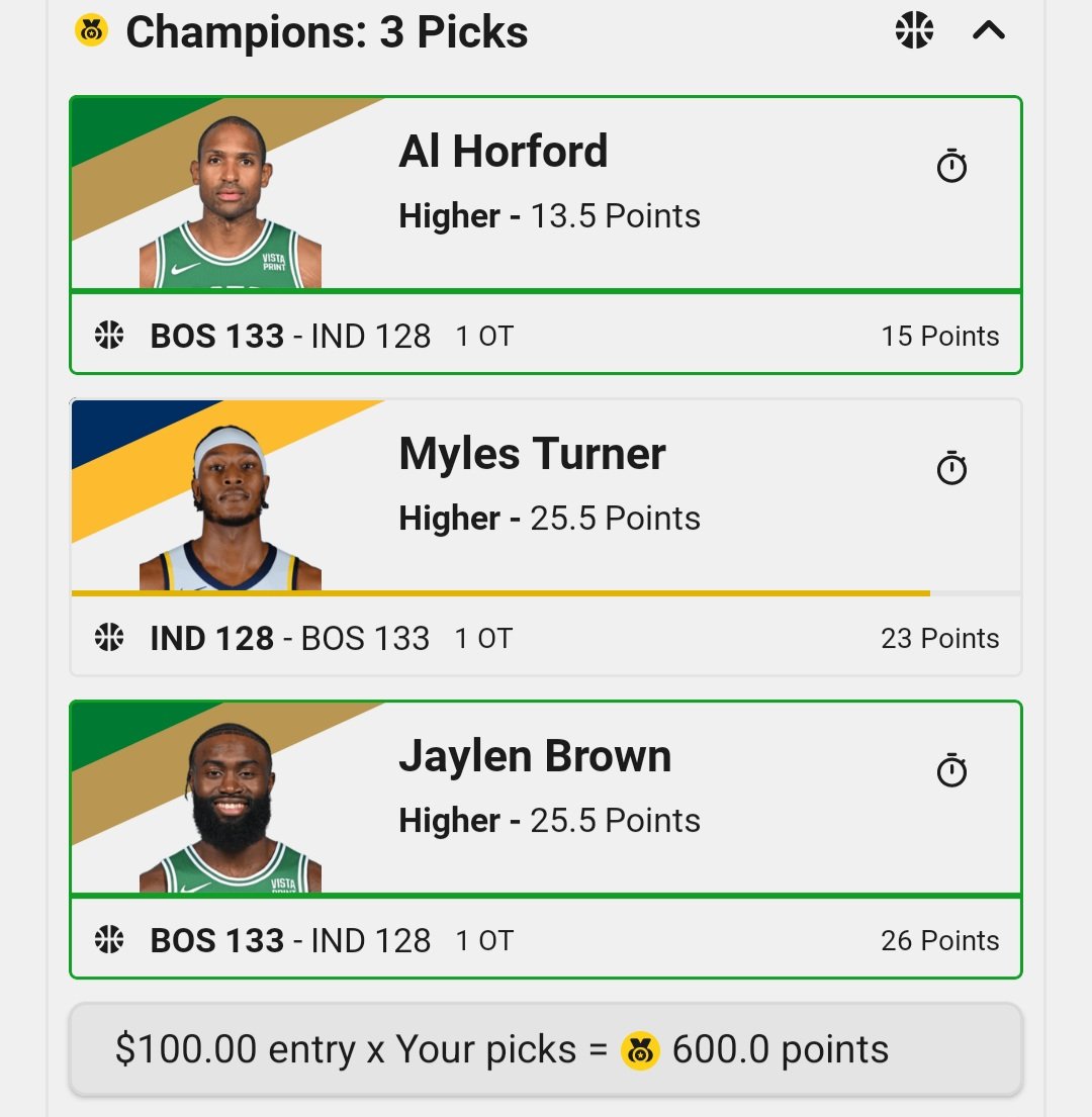 PapaZirk's tweet photo. 4 wins for $675 (likely little more after they payout with Champions) but we were this close to a perfect night including our 2nd half pick. Our only misses.  Crazy https://t.co/02EgcnmRLz