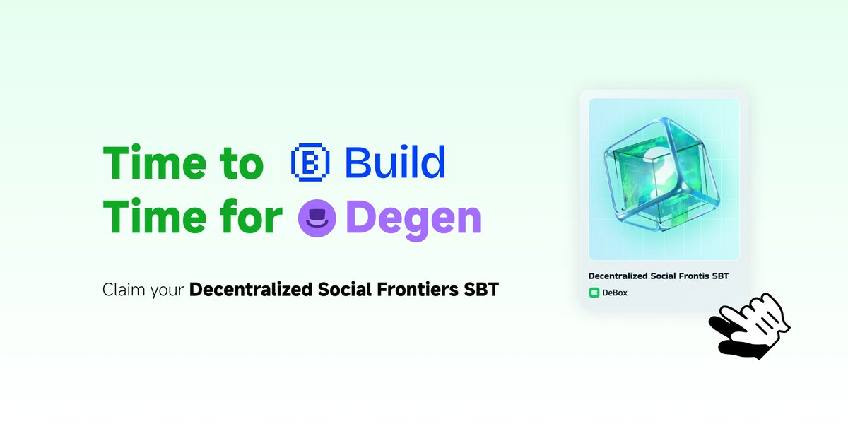 I believe your are social frontiers! 

Now check your wallet and enjoy time for builders and degens!

👉debox.pro/airdrop/fsbt

Eligibility
Active crypto social product users (DeBox, Farcaster, Lens, etc.,)