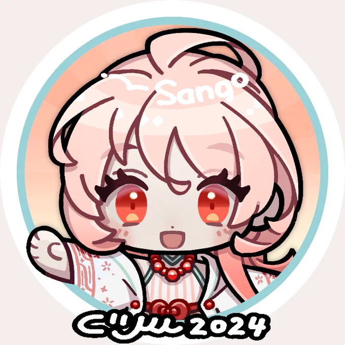 サンゴを描きました!(和×宝石がテーマのオリジナルキャラクターです) 