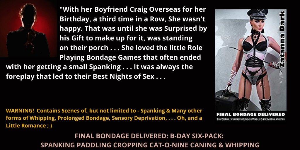 Enjoying the NSFW 18+ BDSM of Zatanna Dark @dark_zatanna @Romauth_ol FINAL BONDAGE DELIVERED: B-DAY SIX-PACK: SPANKING PADDLING CROPPING CAT-O-NINE CANING & WHIPPING #BDSM #Mistress Only $2.99/Direct: smpl.is/94rhw