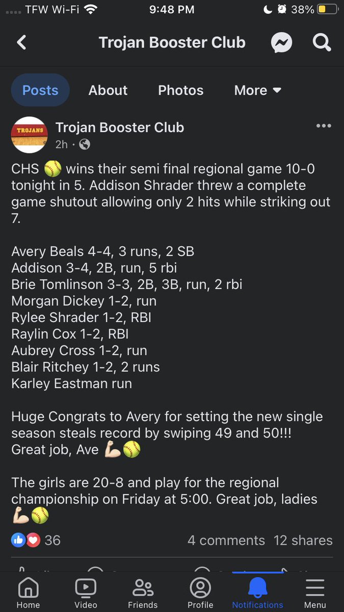 averyb_13's tweet photo. Great way to start off the post season! 10-0 run rule to send CHS to the regional championship on Friday โค๏ธ๐ To top it all off, I claimed my 5th school record with 50 steals this season (and hopefully still a few more to come)๐ฅ๐ฅ #alwaysonbase https://t.co/HMpL3NJ1R5