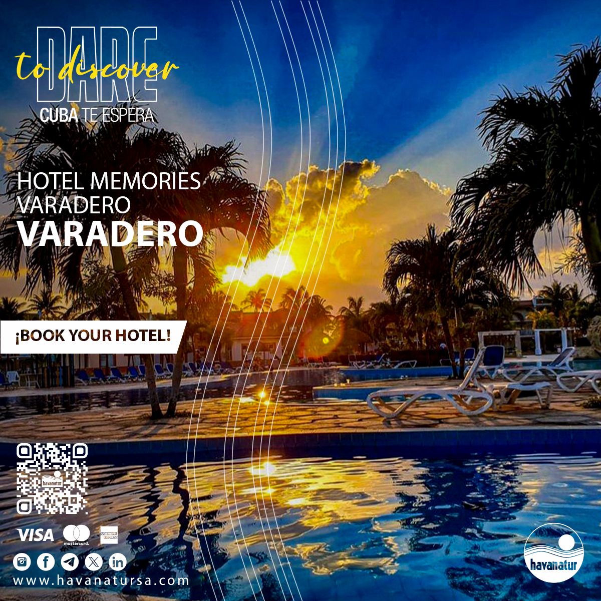 #OffersHavanatur 🏨 A resort to live the #summer2024 in #Varadero 🏖️ #book here 👉 t1p.de/ssirv Memories Varadero Beach Resort