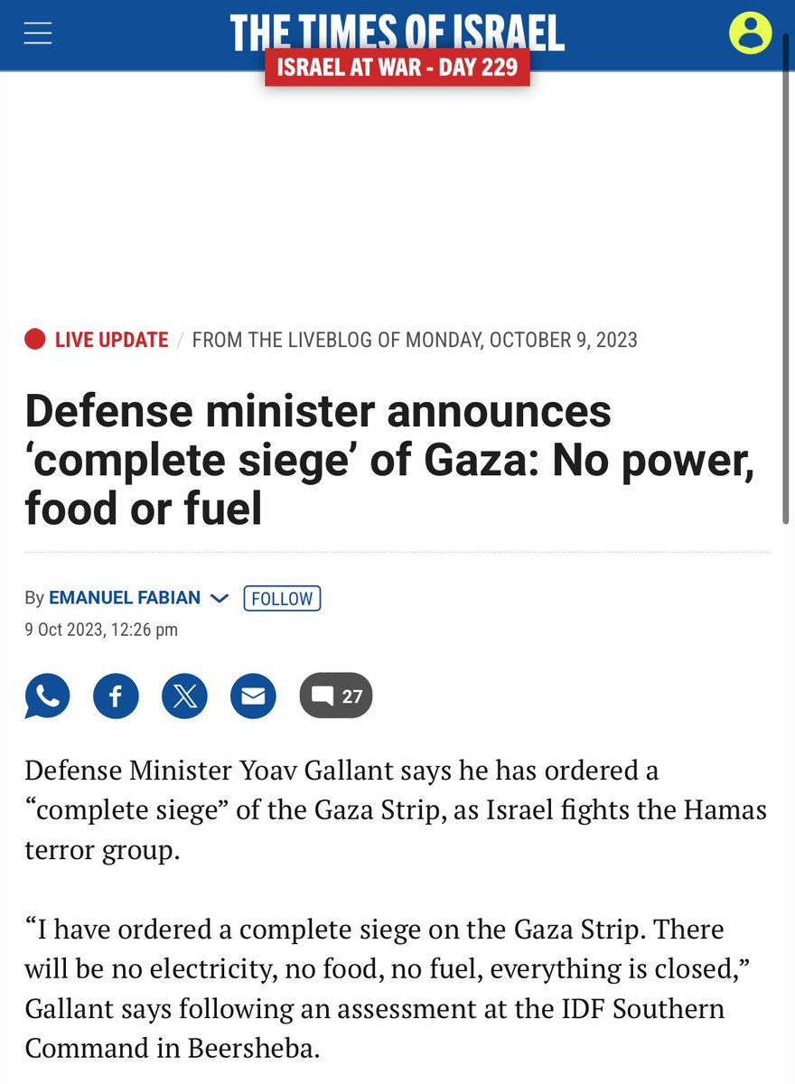 Typically softball interview here from Tapper. He gingerly asked Netanyahu about ICC’s central claim Israel is denying food entry into Gaza but Tapper doesnt bother mentioning the ICC’s main evidence this is the case: Israeli officials explicitly said this is what they were doing