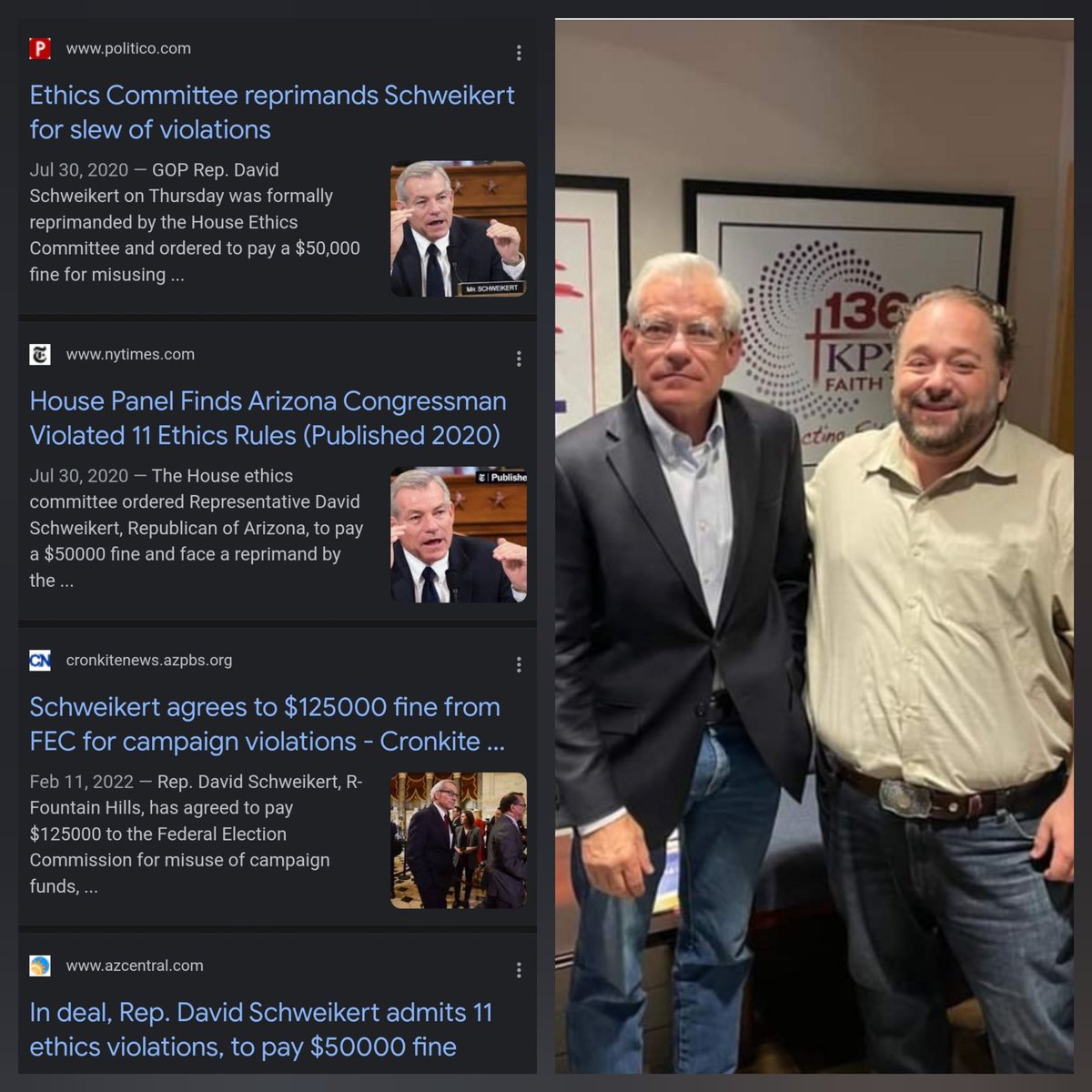 LisaCampo's tweet photo. @PonceyNAZ @RepDavid @JECRepublicans Schweikert (now AZ CD-01) has got to go! In addition to being an ethically challenged election denier, he supports a national abortion ban.
He helped ElCrappyTan explode the deficit but pretends to care about it only when we have a Dem president.
#StopVoting4Republicans https://t.co/mGix09v3P5