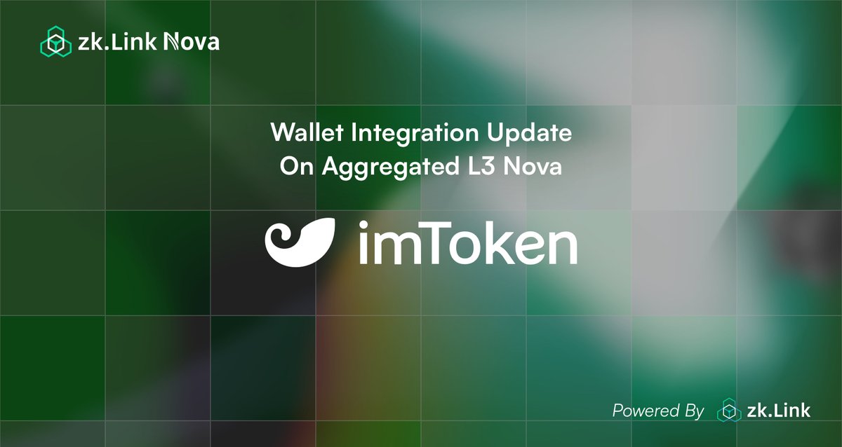 🌟 Exciting news! <a href="/imTokenOfficial/">imToken</a> wallet is now integrated with #AggregatedL3 <a href="/zkLinkNova/">zkLink Nova | Aggregated L3</a>, the biggest Layer 3 by TVL! 🚀

Since its founding in 2016, imToken has served over 15 million users in more than 150 countries.

🎉 Start managing your <a href="/zkLinkNova/">zkLink Nova | Aggregated L3</a> wallet with