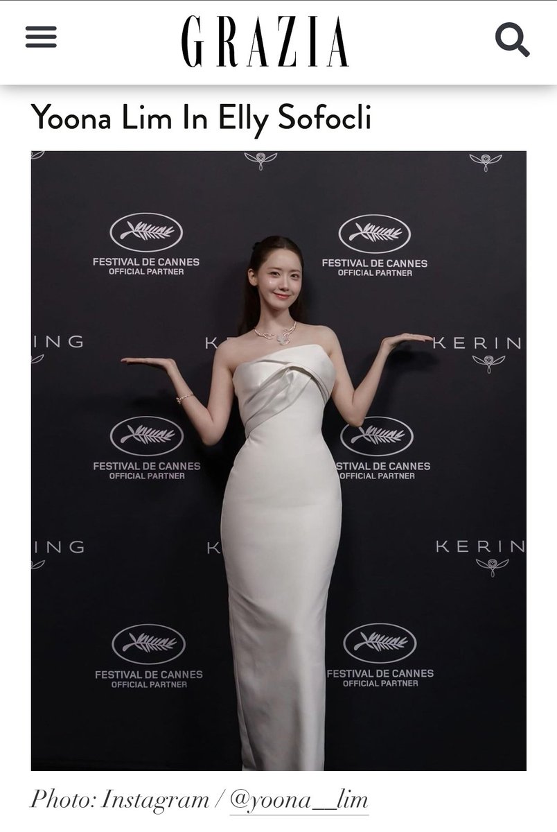 Cannes 2024: Most Stylish Celebrity Debuts

YoonA Lim in Elly Sofocli
Following her red carpet debut in a pink princess-like ballgown, Yoona attended the Kering Women in Motion Dinner dressed in a satin white gown from Australian bridal label Elly Sofocli. Attending as the