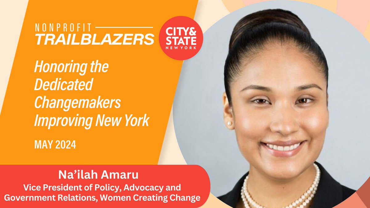 Grateful to be recognized as a Nonprofit Trailblazer by @CityandStateNY for my social impact influencing public policy & budgets centering racial equity & gender justice. Thank you to the organizers, electeds, & everyday people I am honored to build with. #Advocacy
