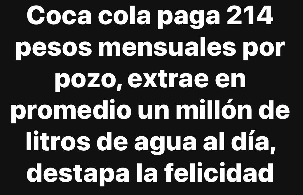 Desgraciadamente el narcoPRIAN privilegió a las refresqueras y cerveceras con contratos abusivos para uso y extracción de agua indiscriminadamente, convirtiéndose en la principal causa de abasto de tan importante recurso !