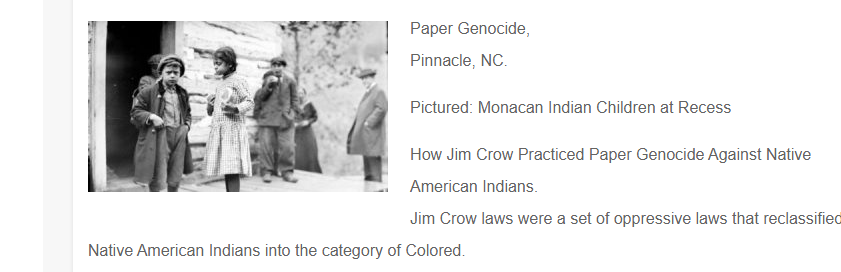 @JamesA135488247 Jim Crow Paper Genocide Native AmerIndians - The Race Card Project