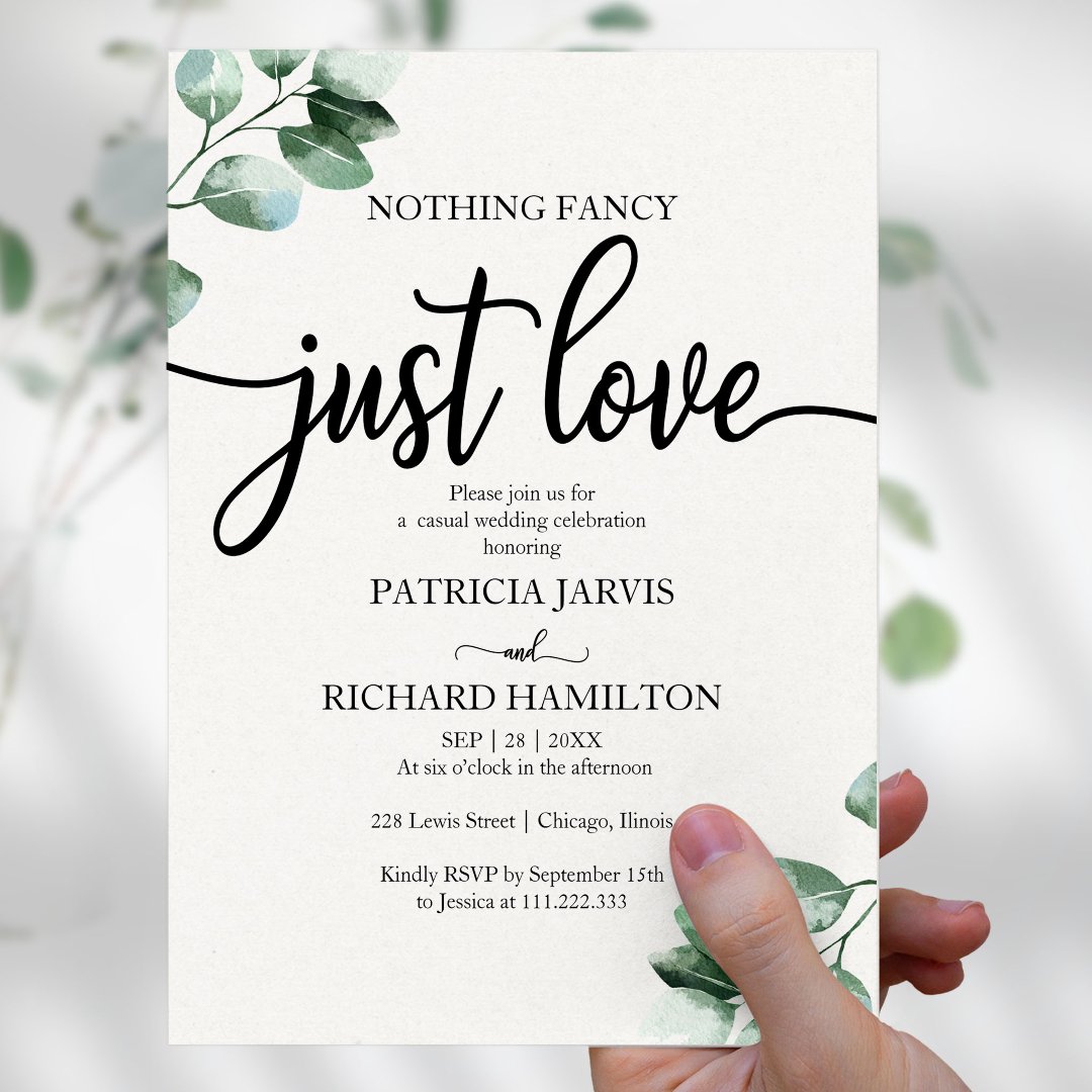 🌿 Planning your dream greenery wedding? 💚 Don't break the bank on invitations! 💌 Our budget-friendly options will give your guests a taste of nature without emptying your pockets. 🌸 Let's make your special day bloom! #GreeneryWedding🌿💍 zazzle.com/nothing_fancy_…