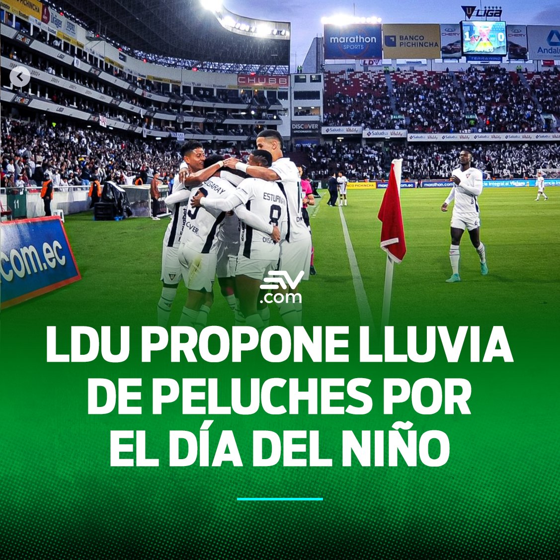 #LoMásLeído | ⚽ Se acerca el #DíaDelNiño, por lo que Liga de Quito ha propuesto realizar una lluvia de peluches e incentivar a que los hinchas puedan acudir al estadio Rodrigo Paz Delgado y lanzarlos al terreno de juego. Te contamos de qué se trata 📲 bit.ly/4dRtWbW