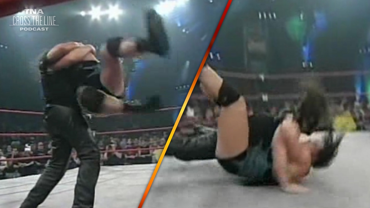 'The Monster' @TherealAbyss hits @Rhyno313 with the Black Hole Slam during their match on the 5/18/06 edition of iMPACT! Was it enough to win and qualify for the King Of The Mountain Match at #Slammiversary?! #TNAWrestling #TNAiMPACT #Wrestling #Podcast