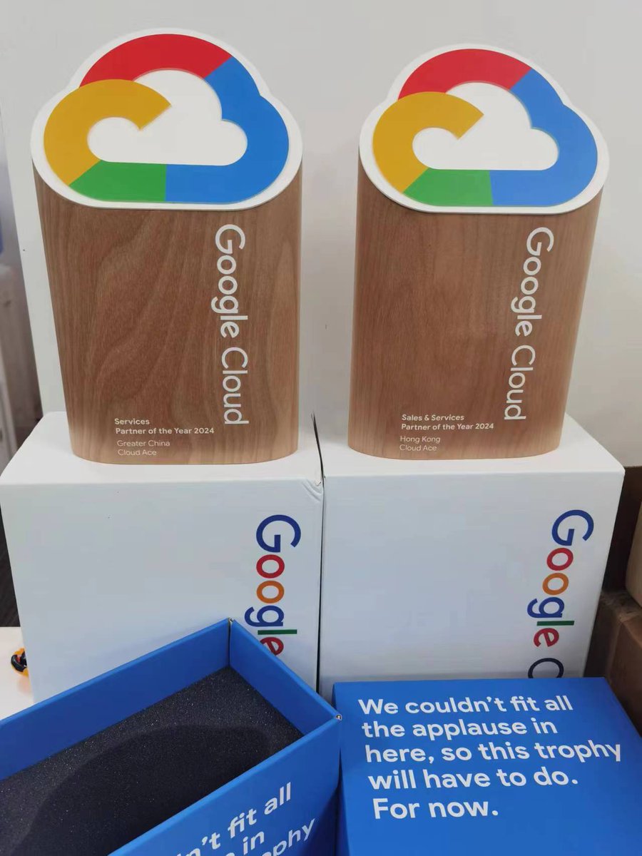 Cloud Ace CN (@cloudacecn) on Twitter photo 🥳🥳🥳Google Cloud Partner Award 奖杯收到手软~5个奖杯整整齐齐,囊括大中华区、香港、东南亚、日本以及菲律宾各个地区或国家最佳合作伙伴大奖。
(电话0755-26410916,邮箱zixun@cloud-ace.com) 🥳🥳🥳Google Cloud Partner Award 奖杯收到手软~5个奖杯整整齐齐,囊括大中华区、香港、东南亚、日本以及菲律宾各个地区或国家最佳合作伙伴大奖。
(电话0755-26410916,邮箱zixun@cloud-ace.com)