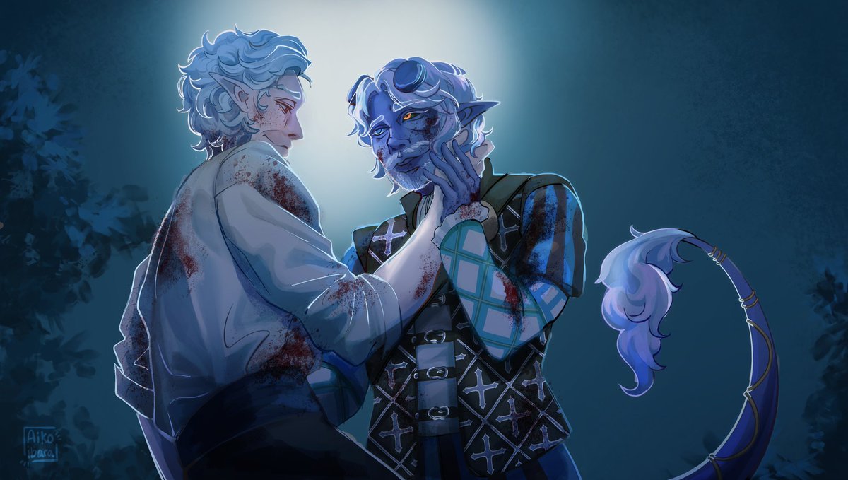 Another commission! A soft moment between @Spankin_Red 's North and Astarion.
I really do love lighting^^
#astarion #baldursGate3 #tav #artcommission