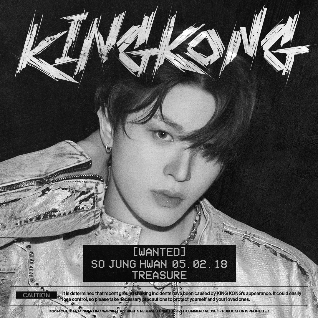 ygent_official's tweet image. #TREASURE ‘KING KONG’ CONCEPT POSTER &amp;lt;SO JUNG HWAN&amp;gt;

KING KONG
✅2024.05.28 6PM (KST)

Pre-Save Now.
➡️ygtreasureus.com

#트레저 #SOJUNGHWAN #소정환 #KINGKONG #CONCEPT_POSTER #RELEASE #20240528_6PM #YG