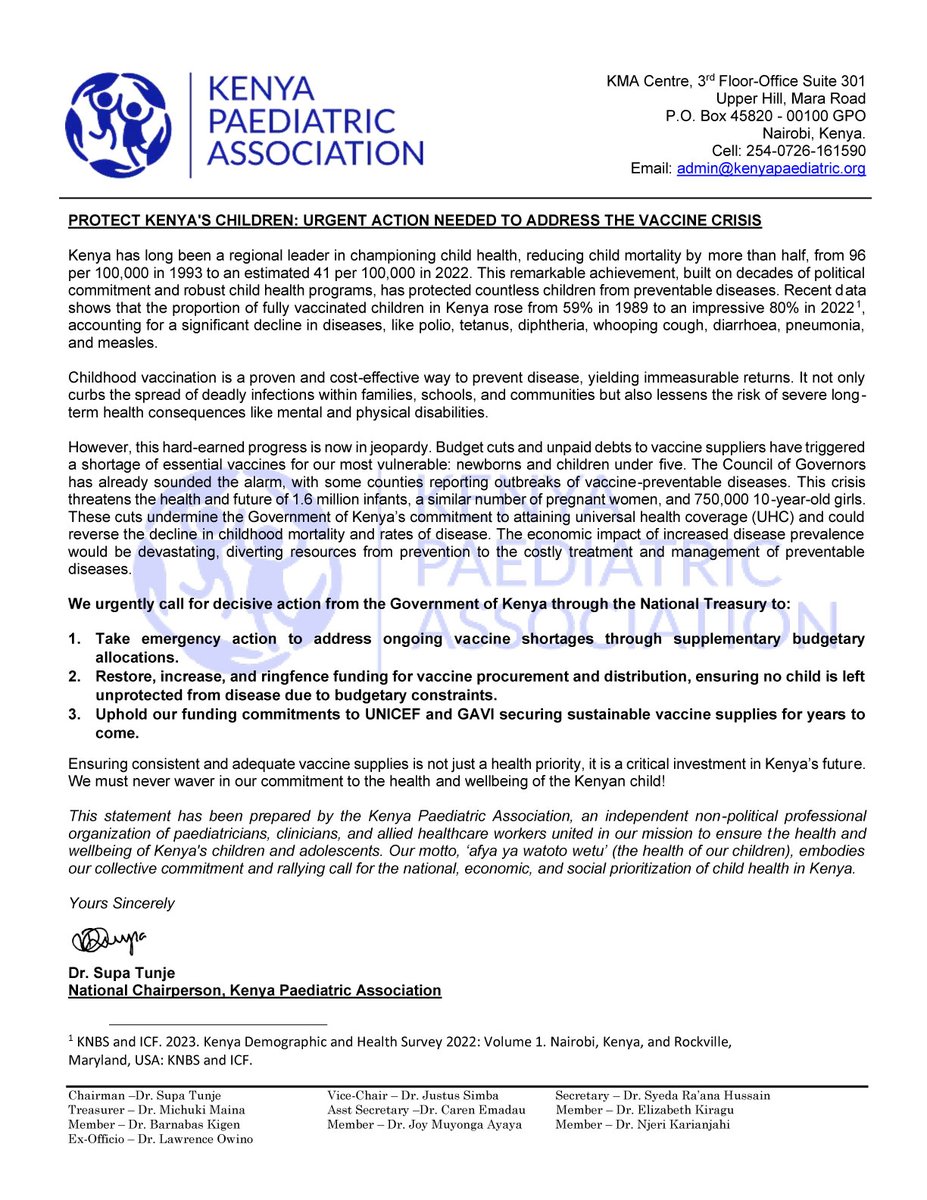 Let's us protect the gains of immunization and do all we can for #AfyaYaWatotoWetu #Childhealth