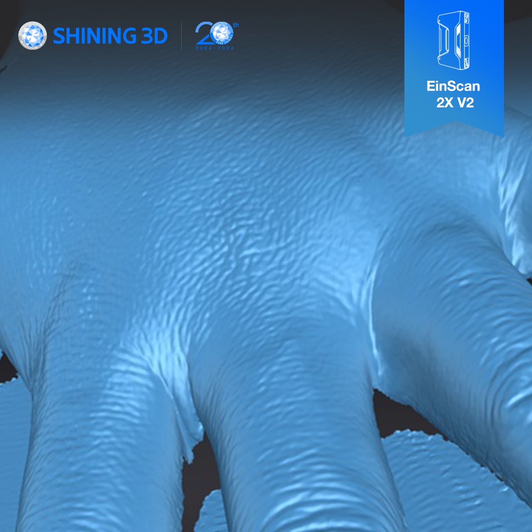 🤩We’re excited to showcase the incredible 3D data captured by our EinScan Pro 2X V2! Check out this stunning 3D scan of a hand – every detail is vivid and crystal clear, bringing precision and realism to your projects like never before. - #EinScanPro2XV2 #3DScan #shining3d