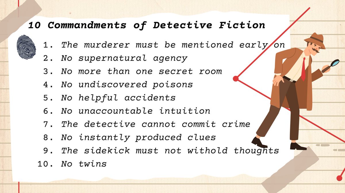 **Crime Month** Do you agree with these 10 Commandments of Detective Fiction? What would you add?