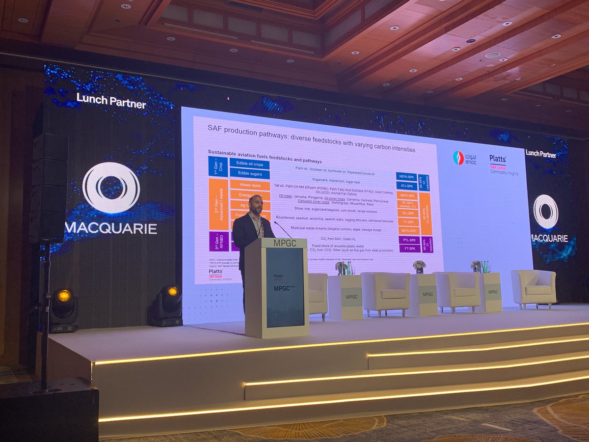 Day 2 MPGC and Umesh Patil of @SPGCI talks about maybe the hottest product in downstream market SAF (sustainable aviation fuel), as the only realistic way to decarbonise aviation industry @SPGCIOil