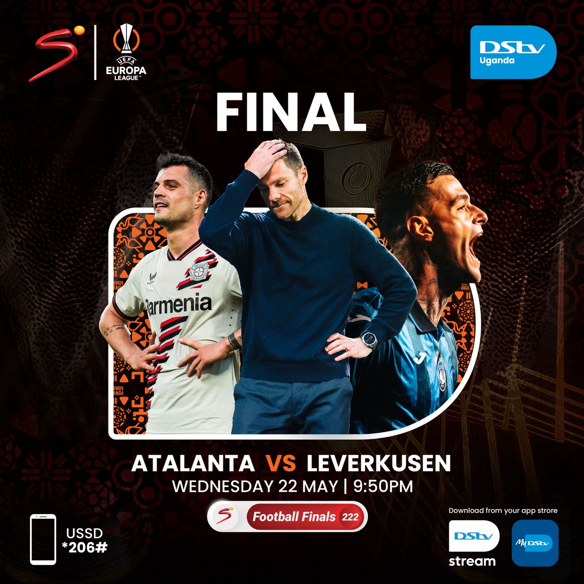 Granit Xhaka is playing for trophy number 2 tonight, but the Gunners can't relate. 😬🥺😉 Don't miss this fierce battle as Atalanta take on Bayer Leverkusen for the #EuropaLeague trophy. 🏆 Time: 9:50pm, on #SSFootballFinals, CH. 222. 🔔📺 #UEL #KatiGunyume