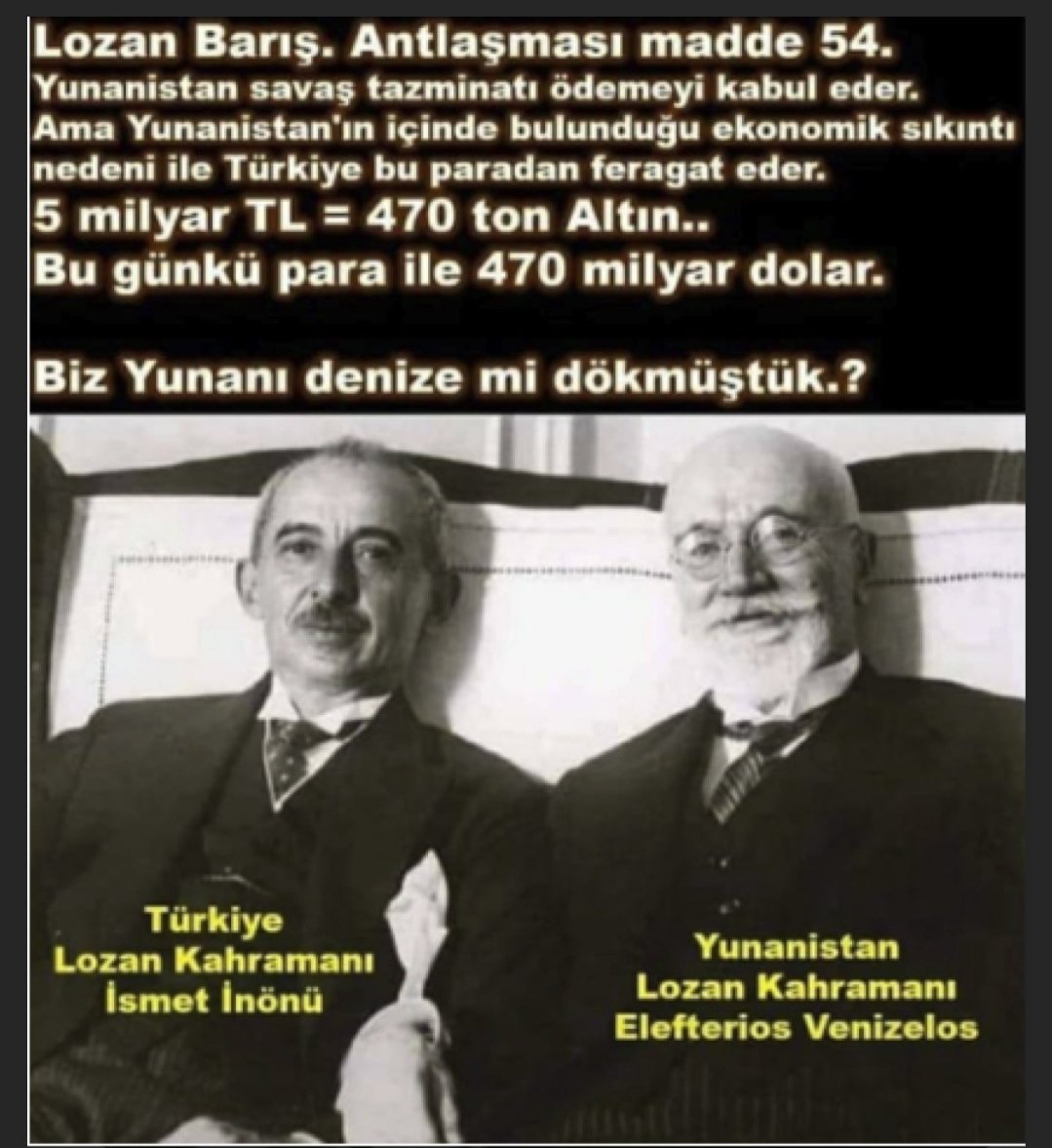 @ilk_57 Sende bunu yedin /:))) Hayır Yunanın madem durumu yok niye Tazminat olarak batı trakyayı gümülcineyi adaları almıyorsun.??