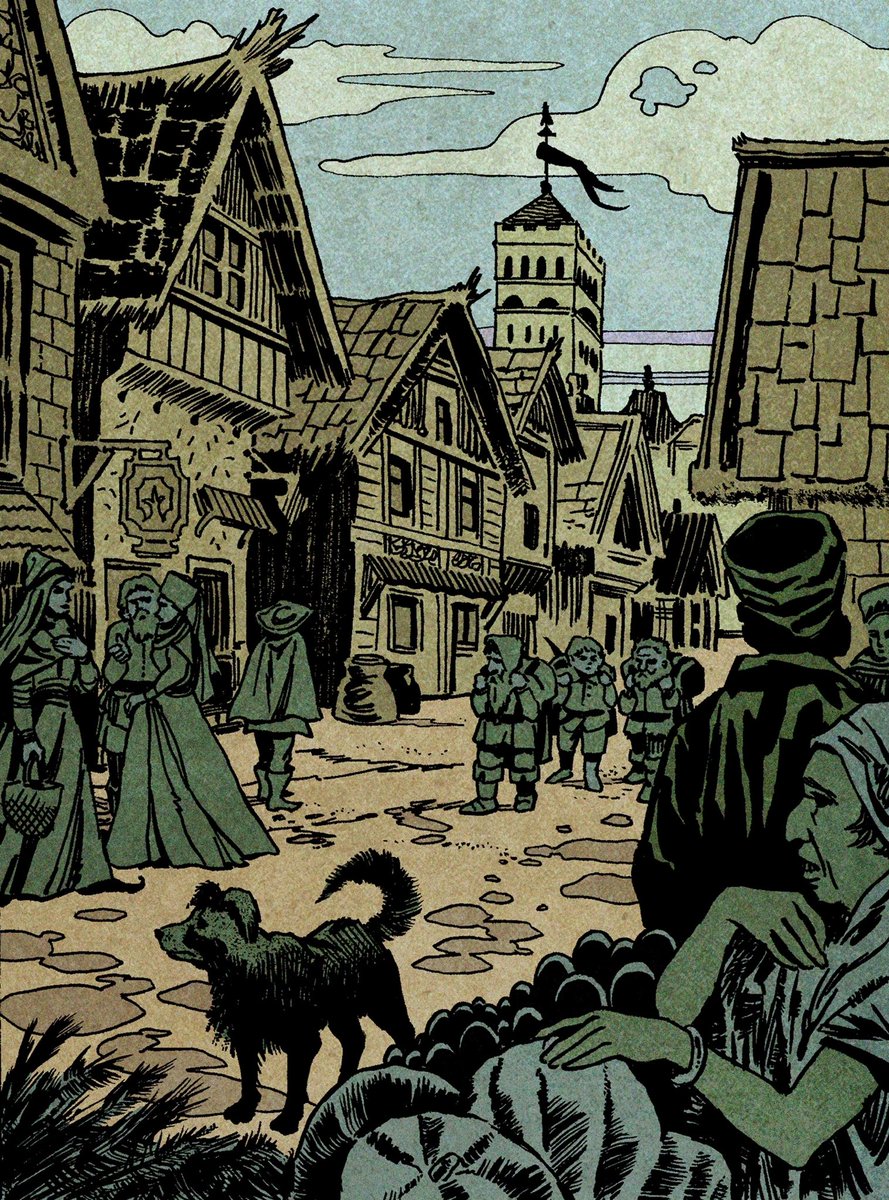 I like to use a limited number of colors in my drawings. It turns out to be more atmospheric this way.