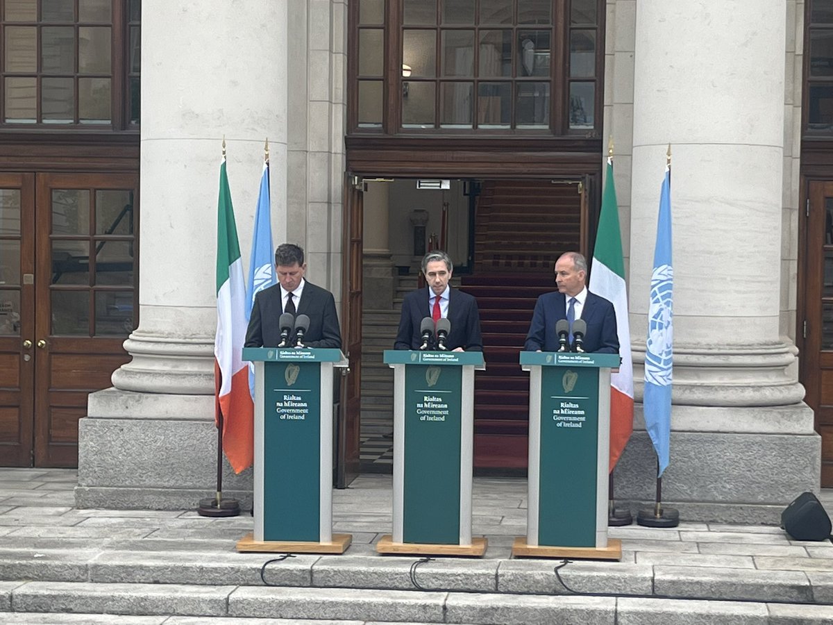 Irish PM Harris: “Ireland today recognises Palestine as a nation among nations w all the rights & responsibilities that entails.We had hoped to recognise Palestine as part of a 2-state peace deal but instead we recognise Palestine to keep the hope of that 2-state solution alive”