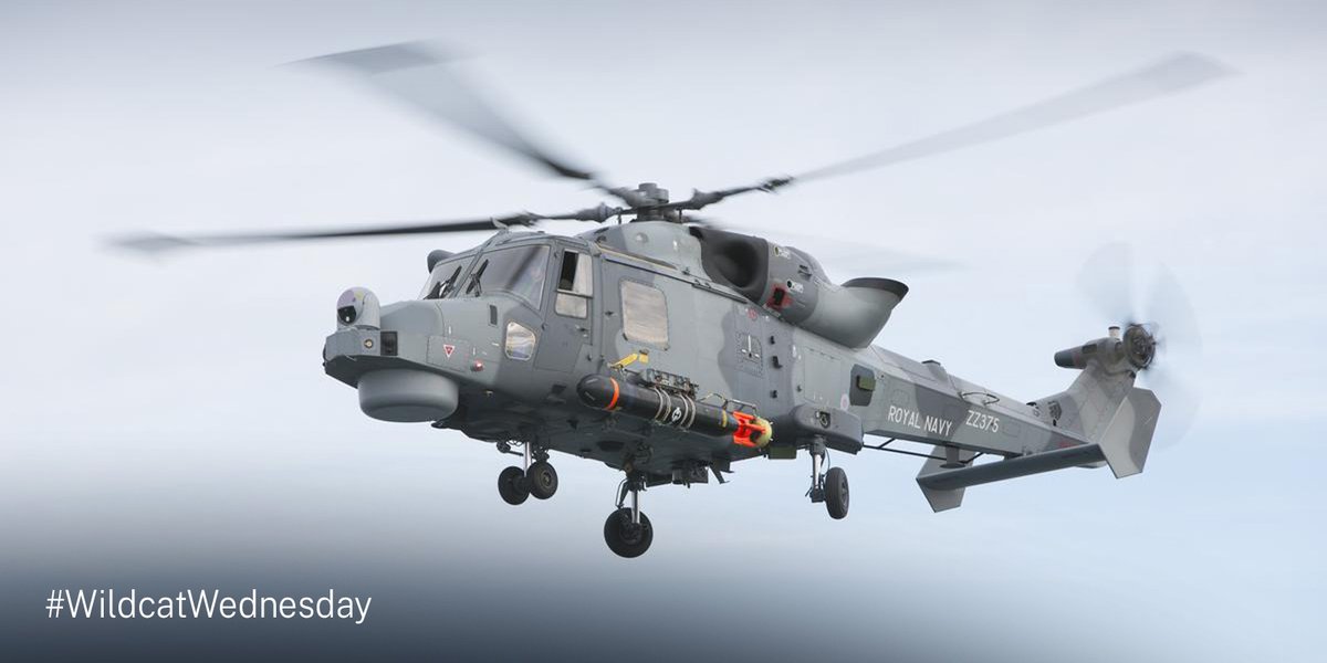 #AW159 Wildcat configured for STRIKE during anti-submarine warfare operations. #WildcatWednesday