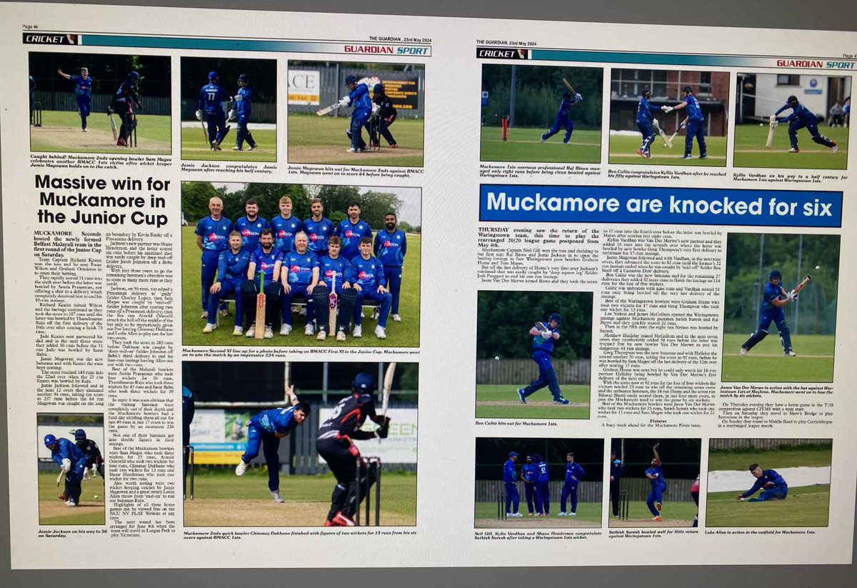 Muckamore CC making the headlines in the <a href="/AntrimGuardian/">Antrim Guardian</a>. <a href="/NCU_News/">Northern Cricket Union</a> <a href="/cricketireland/">Cricket Ireland</a> <a href="/CricketEurope/">CricketEurope</a> #cricket