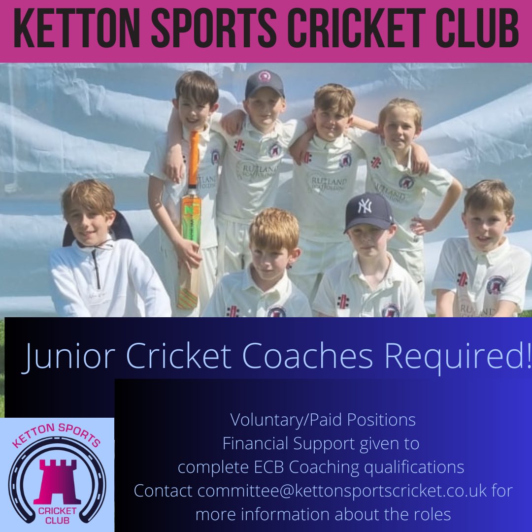 We’re looking for Junior Cricket Coaches to support our ever growing Junior Section!
