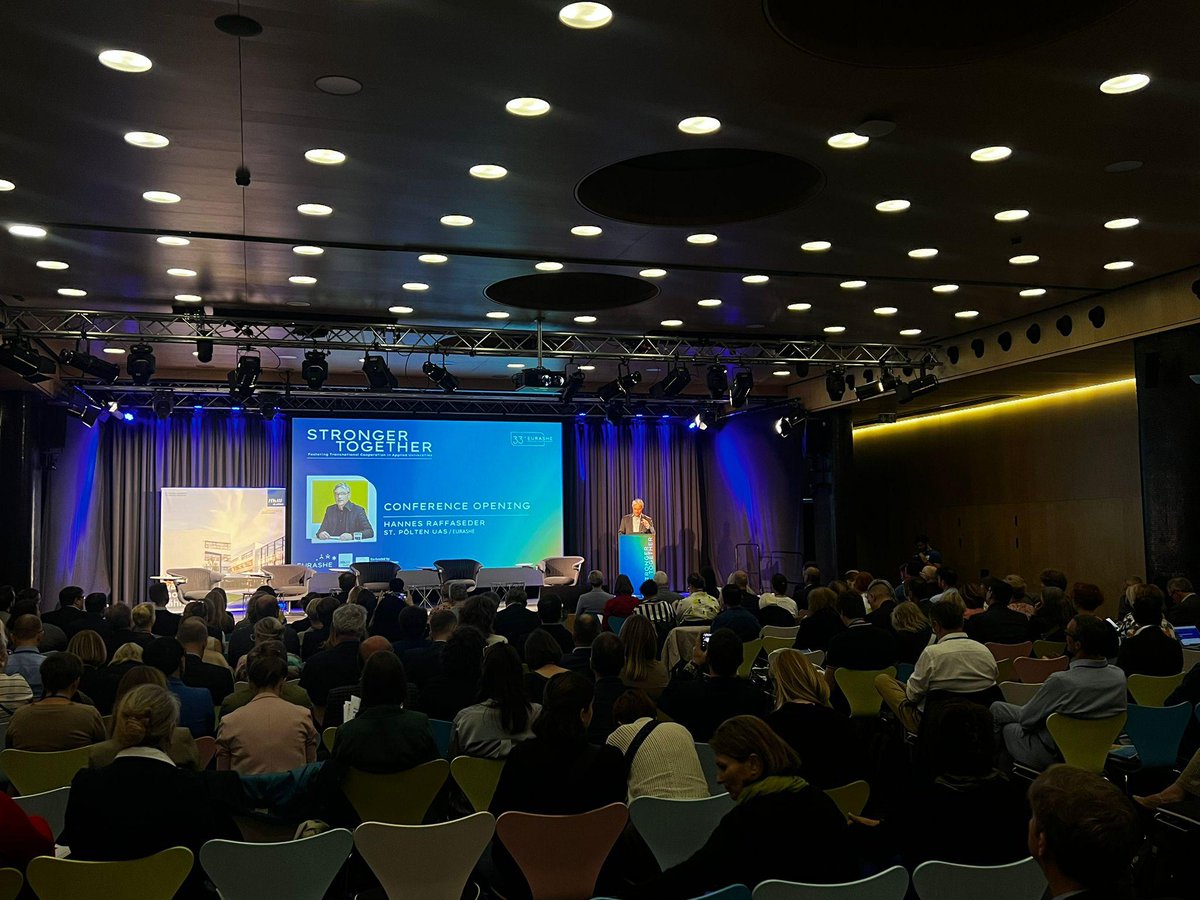 🌟Happening now! The @EURASHE 33rd Annual Conference ‘Stronger Together’ has just started! We are excited to open the event with our president #HannesRaffaseder – @fh_stpoelten, #MichaelKögl - St. Pölten, #MartinPolashek – @oesterreichgvat & @Ili_Ivanova – @EU_Commission.