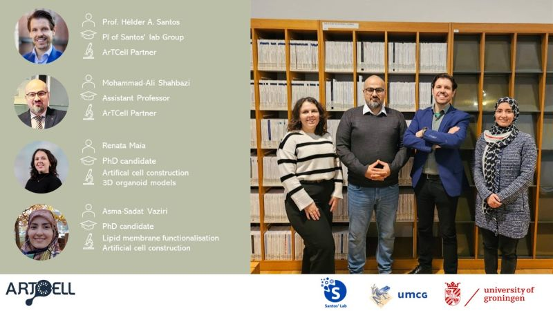 Santos' Lab (@santoslab_umcg) on Twitter photo #meettheteam Translational Bionanomicro Theragenerative Medicine Lab <a href="/researchumcg/">Research UMCG</a>,working on ArTCell to stabilise artificial cells with a hydrogel cortex,& study the effect of ArtCellsʼ elasticity on their interaction with immune cells & protein corona formation.#EIC #Pathfinder #meettheteam Translational Bionanomicro Theragenerative Medicine Lab <a href="/researchumcg/">Research UMCG</a>,working on ArTCell to stabilise artificial cells with a hydrogel cortex,& study the effect of ArtCellsʼ elasticity on their interaction with immune cells & protein corona formation.#EIC #Pathfinder