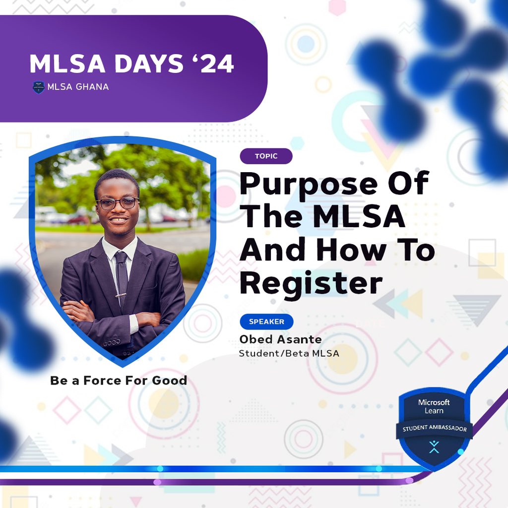 Are you ready to embark on a journey that will redefine your role in the tech world as a student? Join our speaker, Obed Asante, your Beta MLSA guide, as he unravels the history behind the Microsoft Learn Student Ambassadors program and how to register.