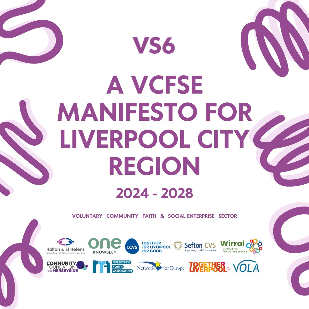 We're excited to announce the launch of our latest #VS6Manifesto for Liverpool City Region (2024-2028)! 🎉 Let's further develop the sector's strengths, reach, and influence: vs6partnership.org.uk/our-manifesto #VCFSE #LCR